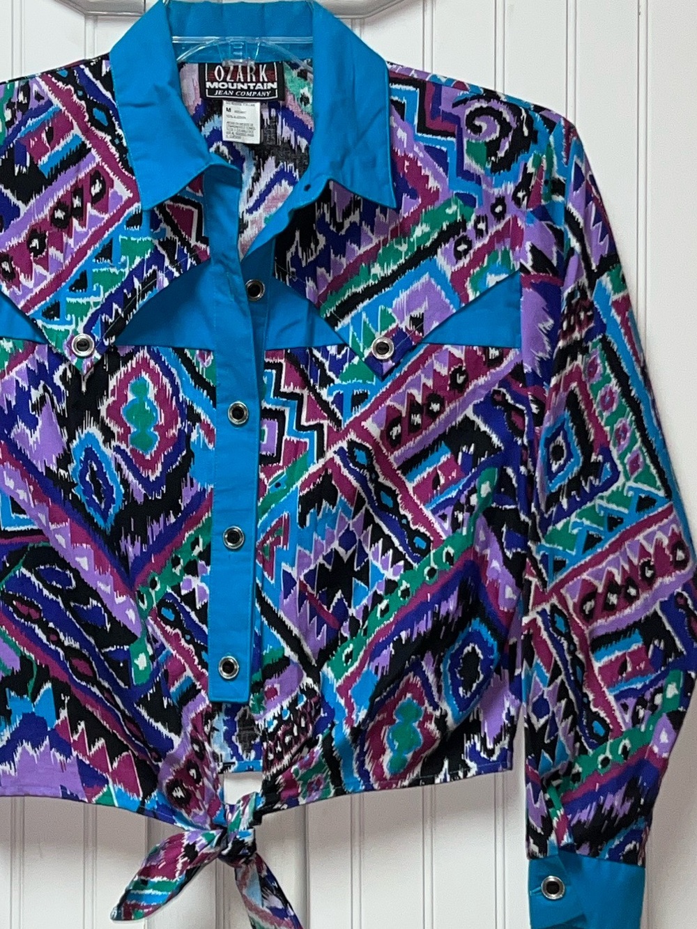 90s Ozark Mountain Bright Western Shirt M Vintage Line Dancing